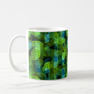 Seamless winter Christmas green blue pine cones tr Coffee Mug