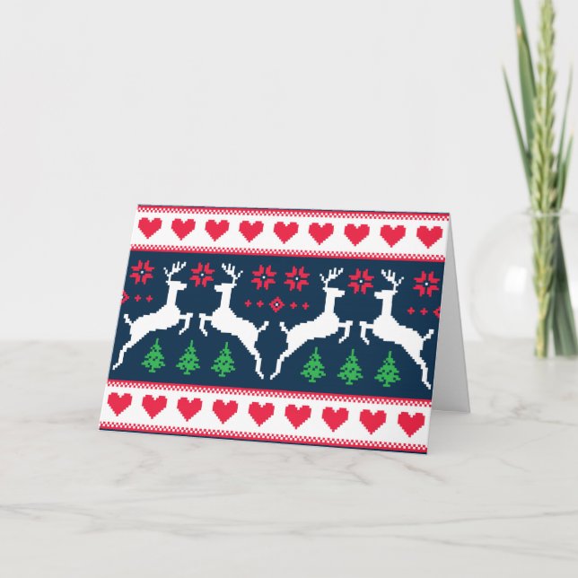 Seamless winter pattern Christmas card (Front)