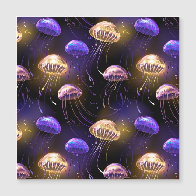 Seamless with glowing jellyfish (Front)