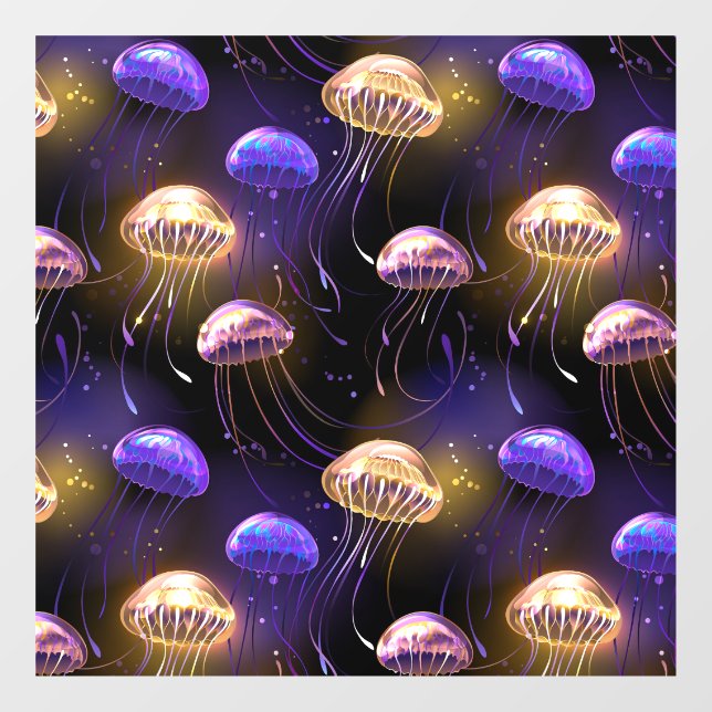 Seamless with glowing jellyfish (Sheet)