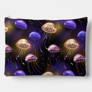 Seamless with glowing jellyfish accessory pouch