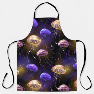 Seamless with glowing jellyfish apron