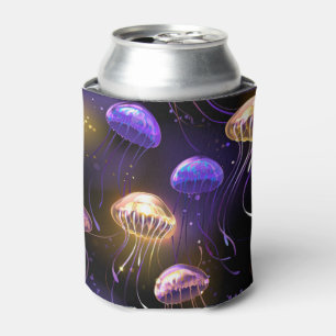 Seamless with glowing jellyfish can cooler