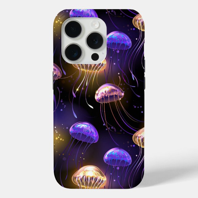 Seamless with glowing jellyfish Case-Mate iPhone case (Back)