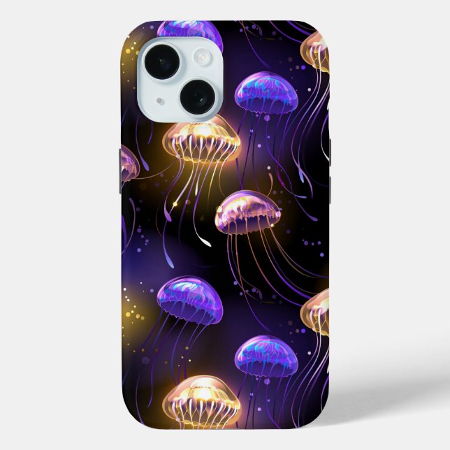 Seamless with glowing jellyfish Case-Mate iPhone case (Back)