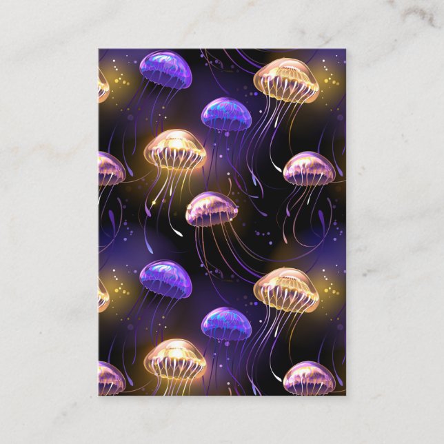 Seamless with glowing jellyfish enclosure card (Front)