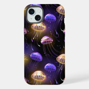 Seamless with glowing jellyfish iPhone 15 plus case