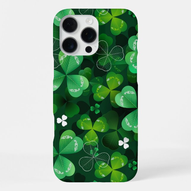Seamless with green clover iPhone case (Back)