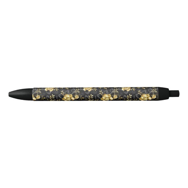 Seamless with jewellery orchids black ink pen (Front)