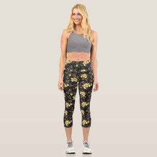 Seamless with jewellery orchids capri leggings