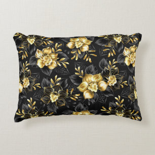Seamless with jewellery orchids decorative cushion