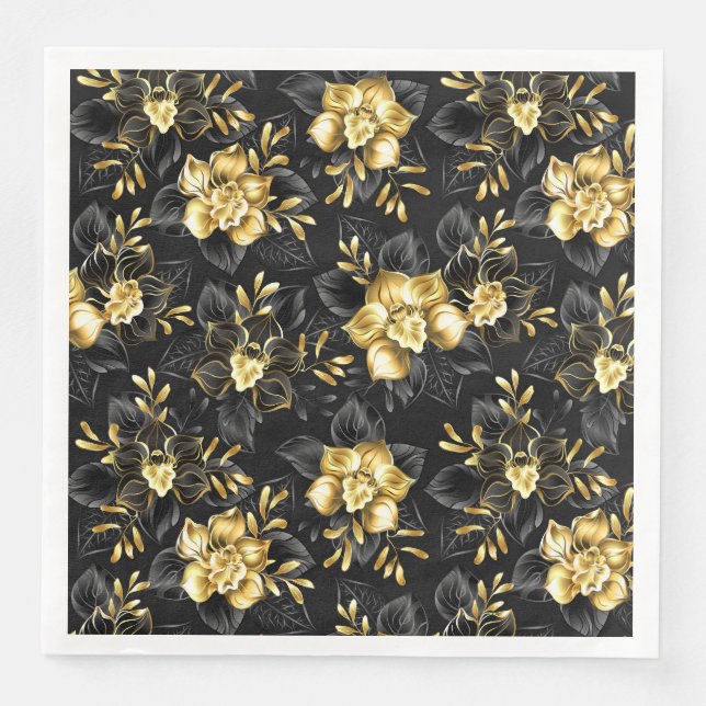 Seamless with jewellery orchids napkin (Front)