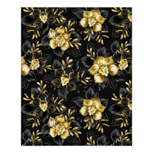 Seamless with jewellery orchids poster