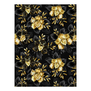 Seamless with jewellery orchids poster