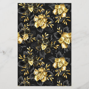 Seamless with jewellery orchids stationery