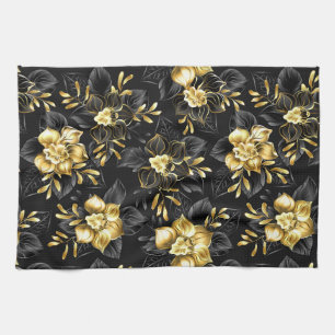 Seamless with jewellery orchids tea towel