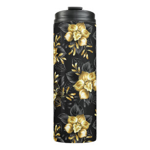 Seamless with jewellery orchids thermal tumbler