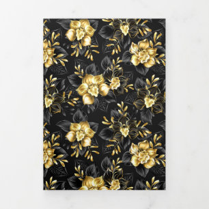 Seamless with jewellery orchids Tri-Fold holiday card