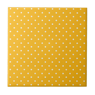 Seamless yellow-orange polka dot pattern ceramic tile
