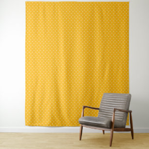 Seamless yellow-orange polka dot pattern tapestry