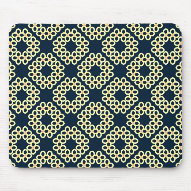 Seamless yellow pattern on desk mat mouse pad (Front)