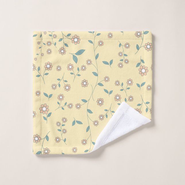 Seamless Yellow Sunflower Botanical Pattern Wash Cloth (Wash Cloth)