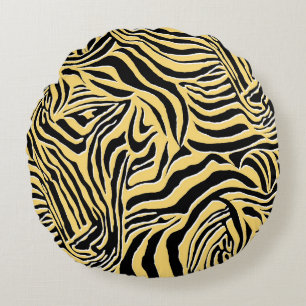 Seamless zebra pattern, animal. wallpaper,abstract round cushion