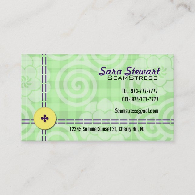 Seamstress Business Cards (Front)