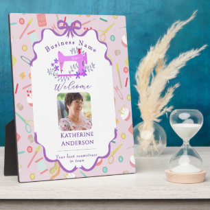 Seamstress Business Sewing Machine Purple Plaque
