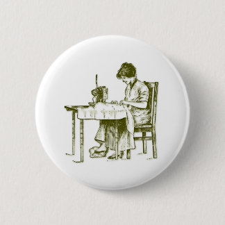 Seamstress design 6 cm round badge