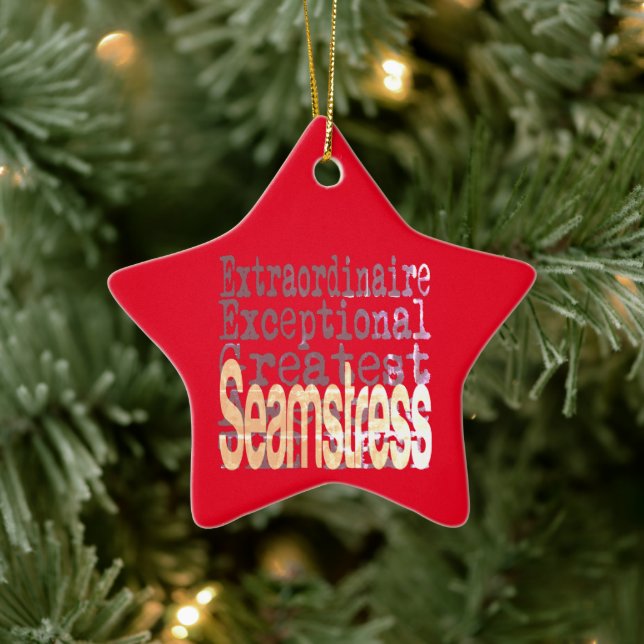 Seamstress Extraordinaire Ceramic Ornament (Tree)
