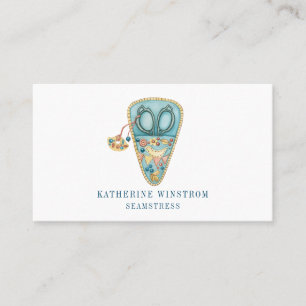 Seamstress Fashion Designer Sewing Blue Pink Business Card