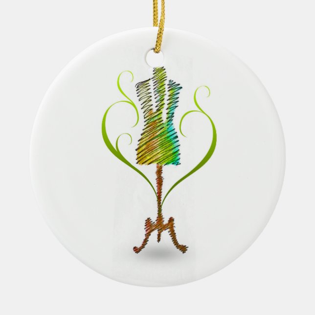 Seamstress mannequin / Dressmaker Mannequin Ceramic Ornament (Front)