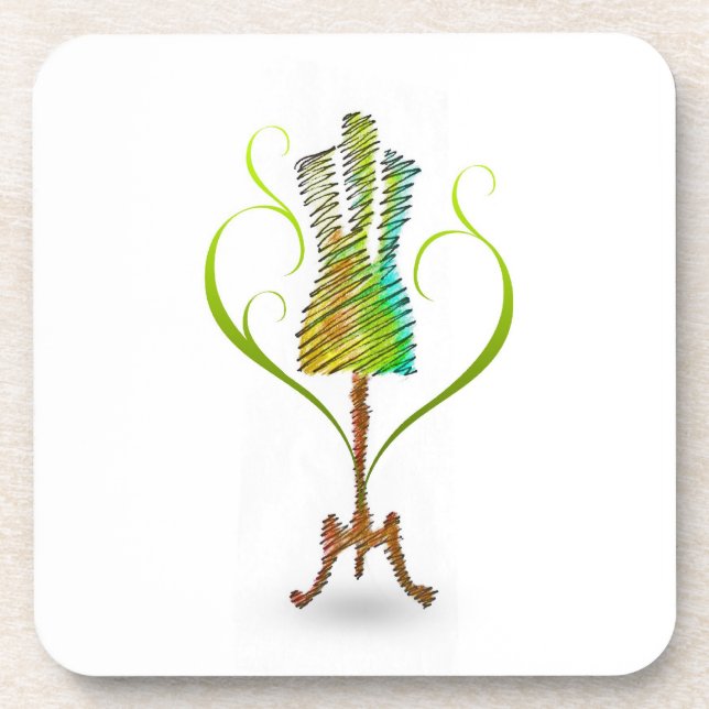 Seamstress mannequin / Dressmaker Mannequin Coaster (Front)
