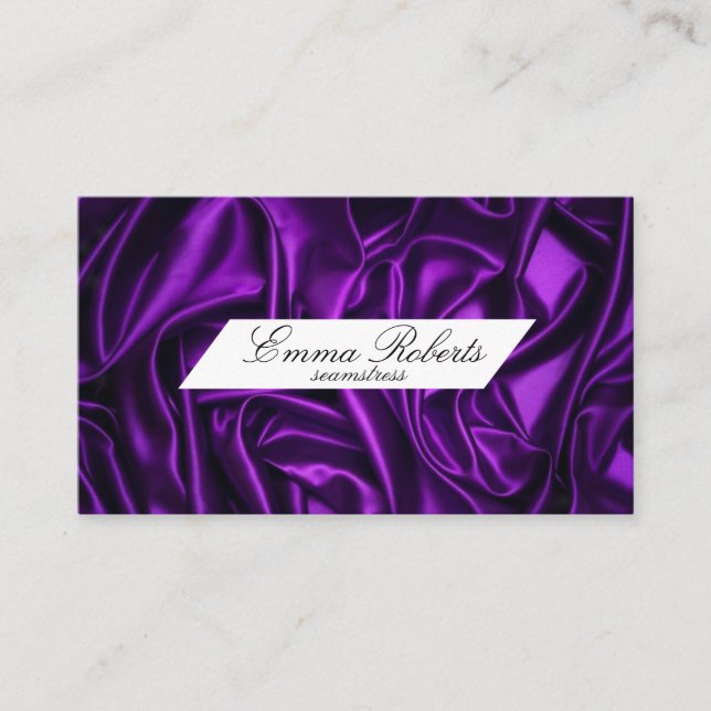 Seamstress Purple Cloth Business Card (Front)