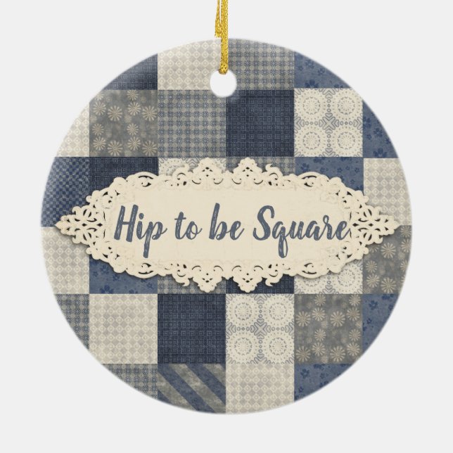 Seamstress quilter quilting Christmas ornament (Back)