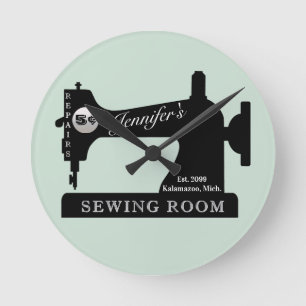 Seamstress Quilter Sewing Gift Sewing Machine  Rou Round Clock