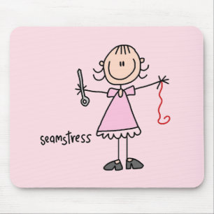 Seamstress Stick Figure Mouse Pad