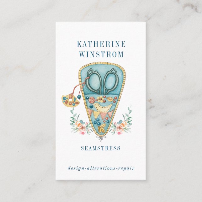 Seamstress Tailor Business Card (Front)