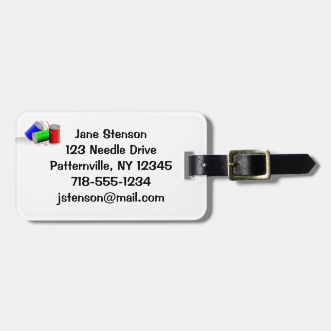 Seamstress, Tailor Design Luggage Tag (Front Horizontal)