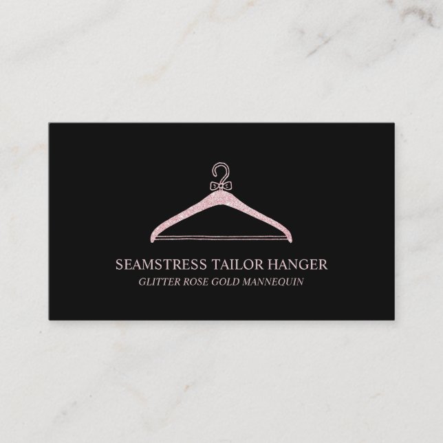 Seamstress Tailor Hanger Business Card (Front)