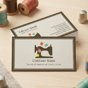 Seamstress Tailor Sewing Machine - Simple Chic Business Card