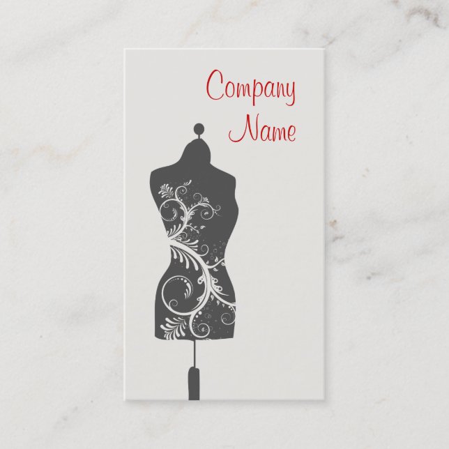 Seamstress Tailoring Mannequin Business Card (Front)