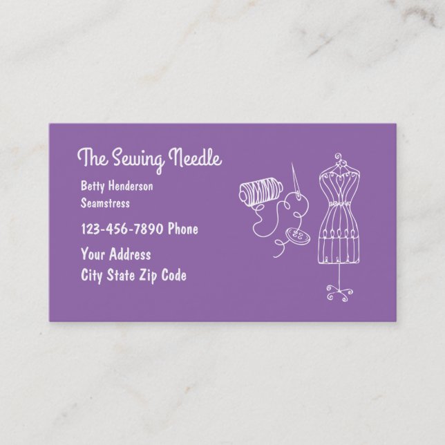 Seamstress Theme Business Card (Front)