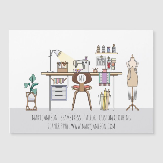 Seamstress Tools Of Trade Magnetic Business (Front)
