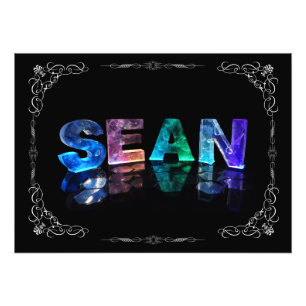 Sean  - The Name Sean in 3D Lights (Photograph) Photo Print