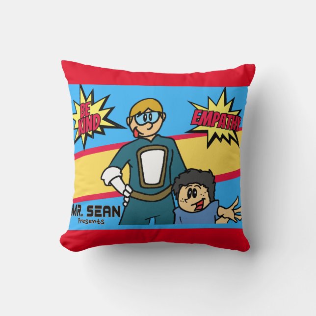 Seantron Super Hero Throw Pillow (Front)