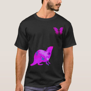 Seaotter With Butterfly Cute Dog Weasel Animal Lov T-Shirt