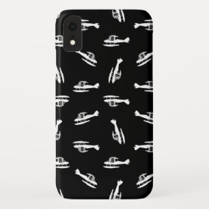 Seaplane Aeroplane Silhouettes Print Pattern iPhone XR Case