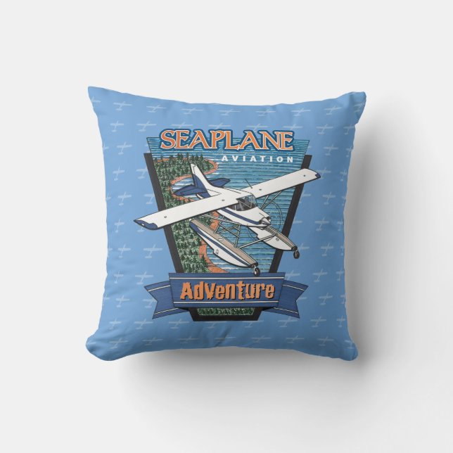 Seaplane Aviation Adventure Cushion (Front)